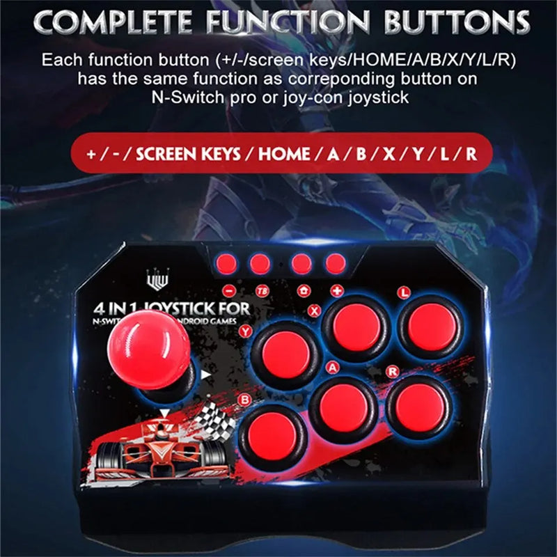 For Switch 4-in 1Game Joystick With 3M USB Cable TURBO Games Console Rocker Arcade Station For Nintendo Switch Android TV PS3 PC