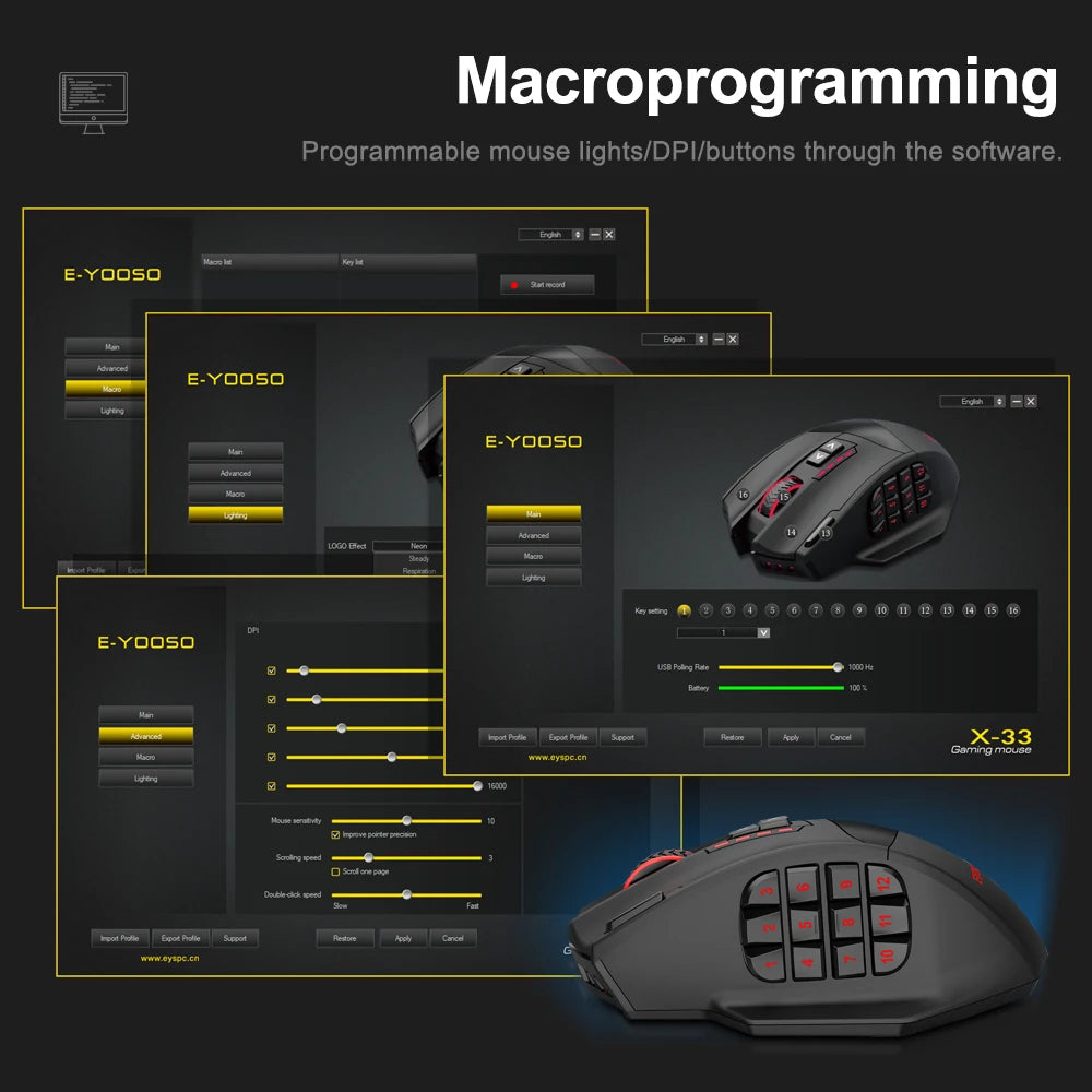 E-YOOSO X33 Programmable Gaming Mouse