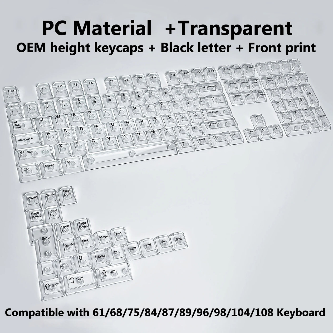 Transparent RGB Mechanical Keyboard Keycaps