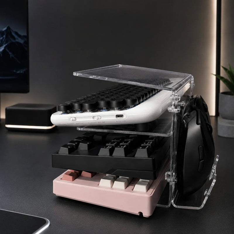 Three-Tier Acrylic Keyboard Display Stand