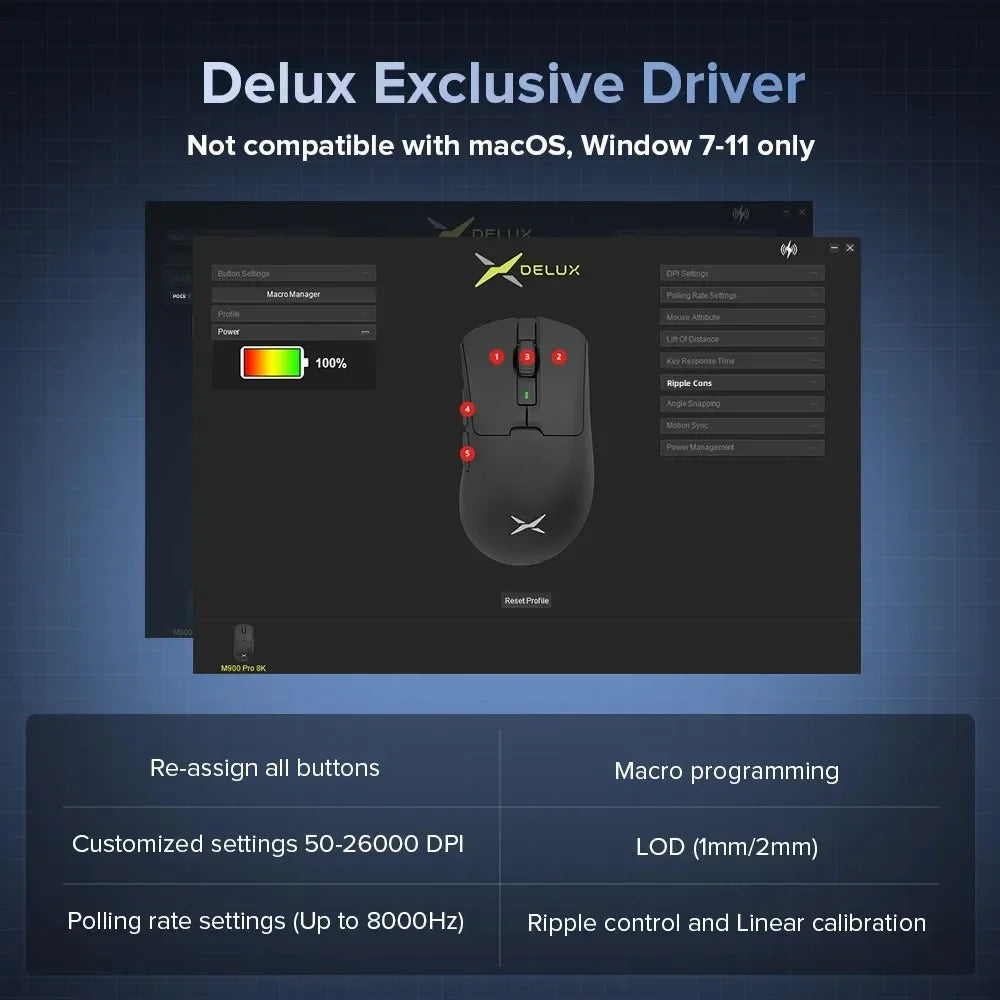 Delux M900Pro Wireless Gaming Mouse