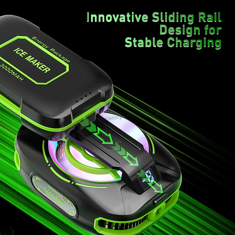 NEW JS85 Phone Silent Cooler Semiconductor Magnetic/ Back-clip Ice Freeze Cooling Radiator with 3000mAh Battery 3 Gears Display