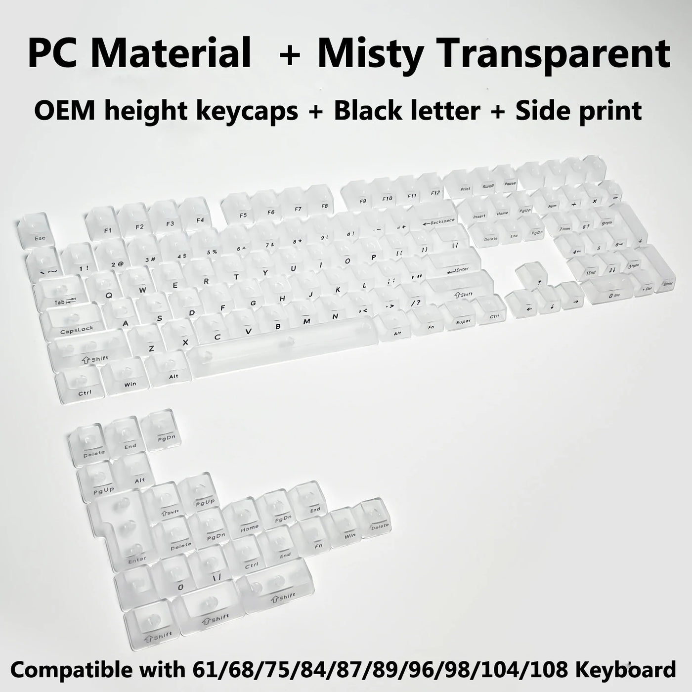 Transparent RGB Mechanical Keyboard Keycaps