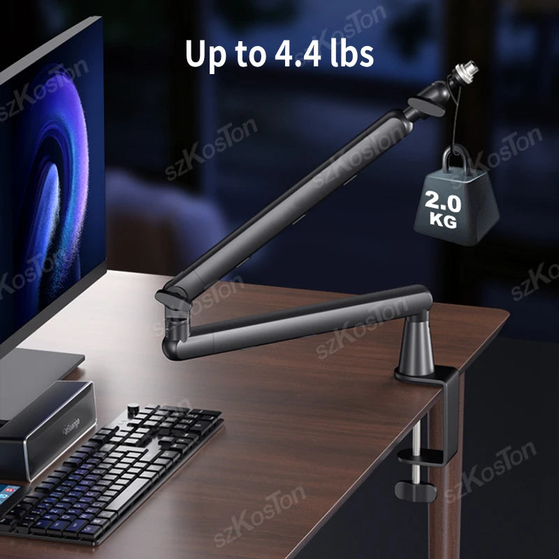Low-Profile Adjustable Microphone Boom Arm