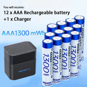 NOHON 1.5V Li-ion Rechargeable AA Batteries Bulk 3600mWh High Capacity Long Lasting AA AAA Battery Charging Battery Charger