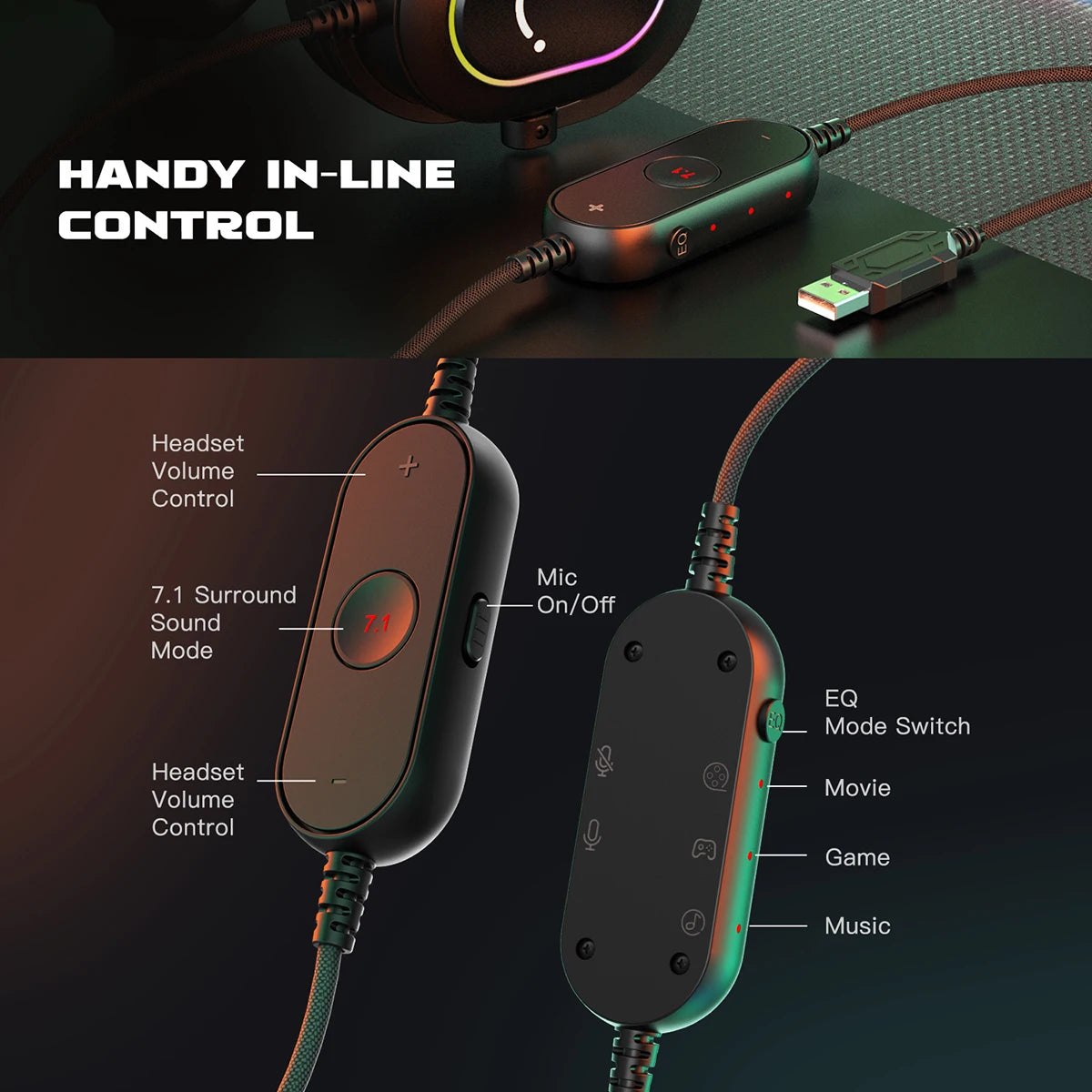FIFINE 7.1 RGB Gaming Headset