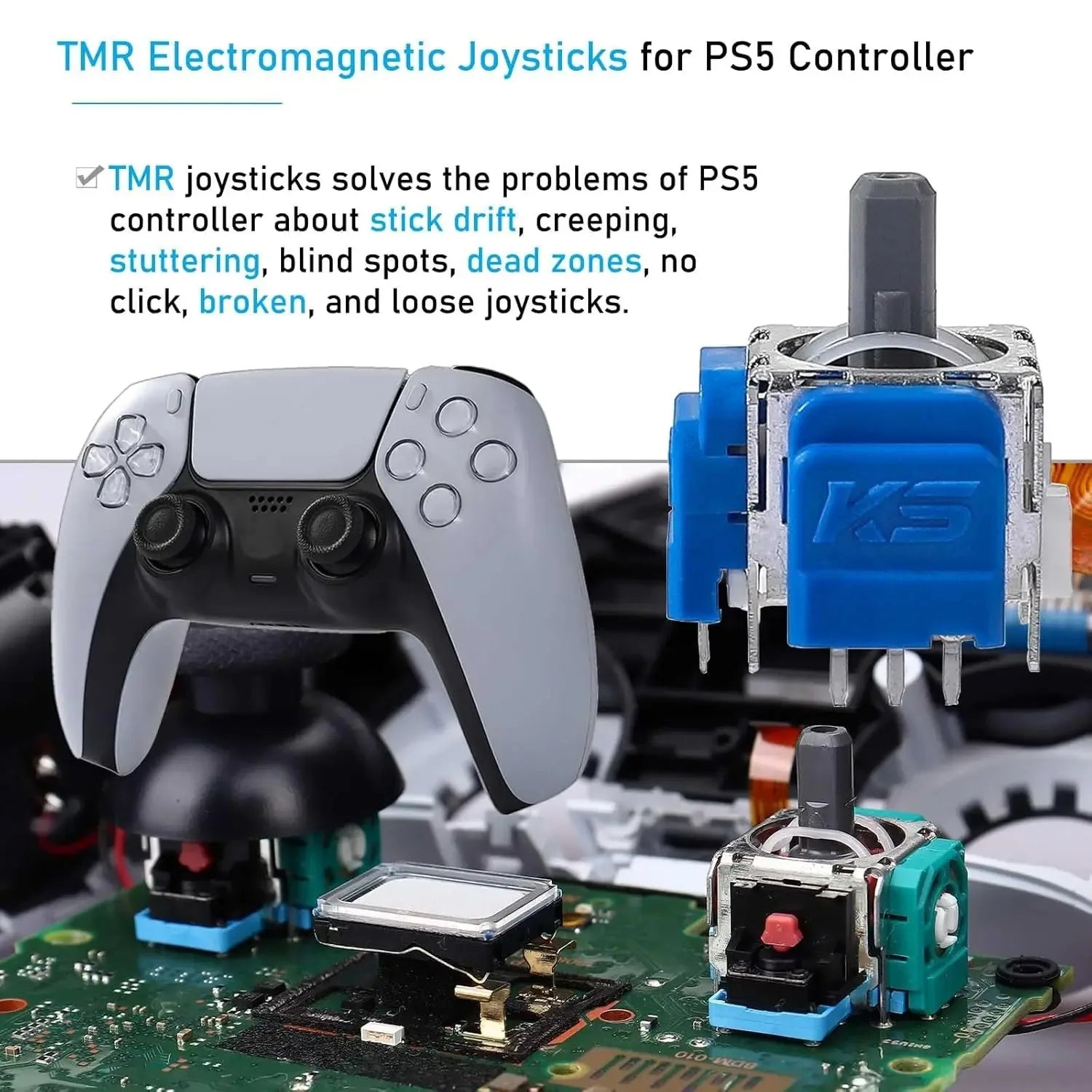 2/10 Pcs TMR Electromagnetic Joystick for PS5 Controller Gamepad 3D Analog Sensor Module Replacement Repair Parts Accessories